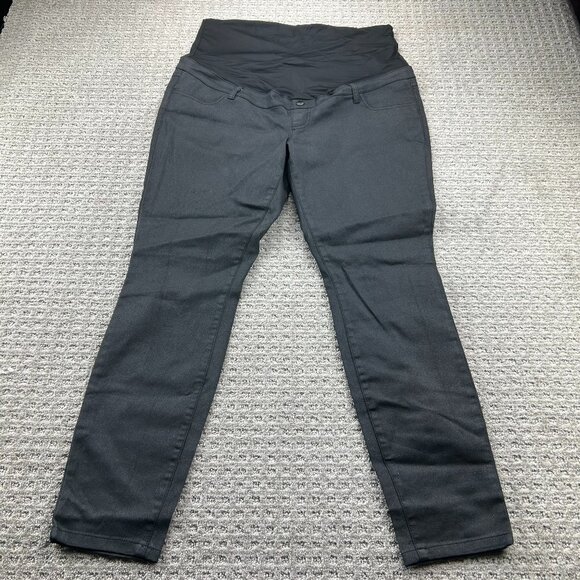 Thyme Maternity Pants Women Size Extra Large XL Black Glittery Glitters Shiny - Picture 1 of 11